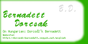 bernadett dorcsak business card